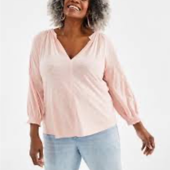 Style & Co. Tops - Women's Pink V-Neck Top NWT